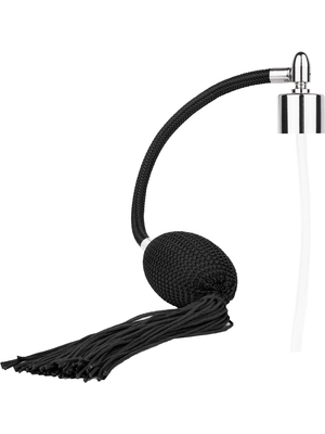 Black Antique or Vintage style bulb sprayer with tassel. Thread Size 18-415