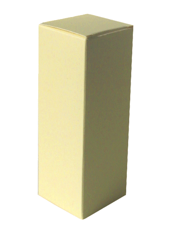 Cream Matte finish 1.4 x 1.4 x 4.5 inches tall box.