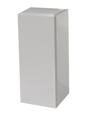 White folding 1.0 x 1.0 x 2.0 inches tall box.