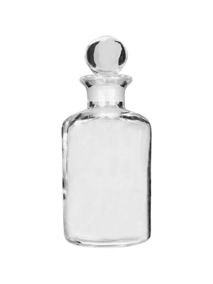 Apothecary style 280ml clear glass bottle with glass stopper.