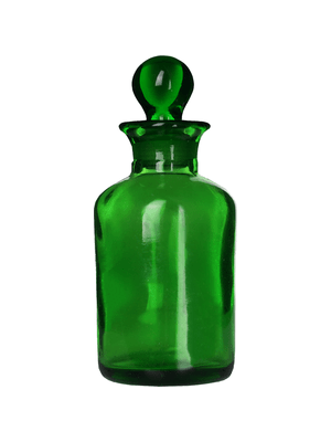 Apothecary style 280ml green glass bottle with green glass stopper.