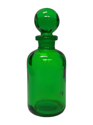 Apothecary style  15 ml green bottle with green glass stopper.