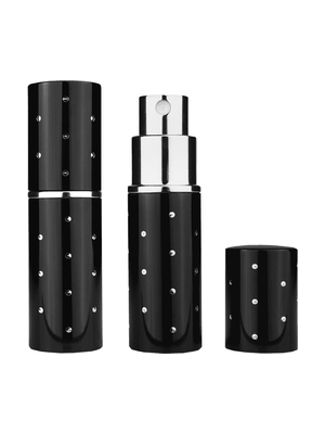 Black atomizer design 10 ml bottle with dots.