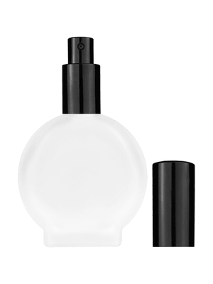 Circle design 30 ml,Frosted glass bottle with sprayer and black cap.