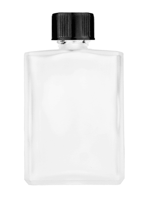Elegant design 15ml, 1/2oz Frosted glass bottle with short black cap.