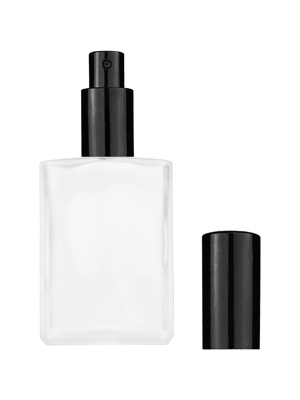 Elegant design 30 ml, Frosted glass bottle with sprayer and black cap.