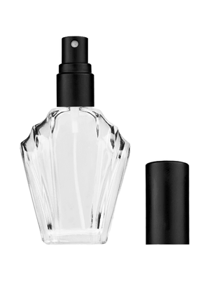 Flair design 15ml, 1/2oz Clear glass bottle with matte black spray.