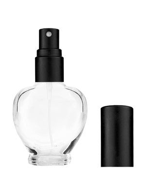 Queen design 10ml, 1/3oz Clear glass bottle with matte black spray.