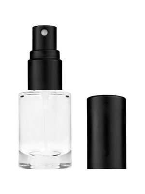 Tulip design 6ml, 1/5oz Clear glass bottle with matte black spray.
