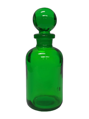 Apothecary style  15 ml green bottle with green glass stopper.
