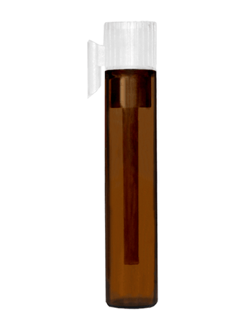 Vial style 1 ml amber glass bottle with white applicator.
