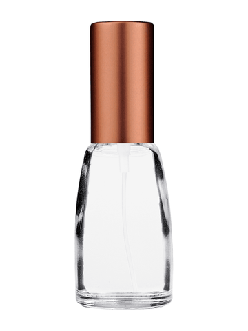 Bell design 10ml, 1/3oz Clear glass bottle with matte copper spray.