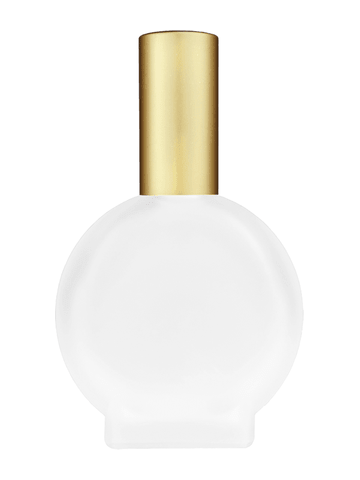 Circle design 30 ml,Frosted glass bottle with sprayer and matte gold cap.