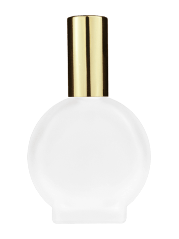 Circle design 30 ml,Frosted glass bottle with sprayer and shiny gold cap.
