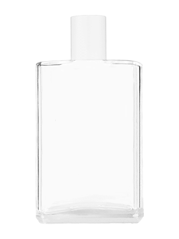 Elegant design 100 ml, 3 1/2oz  clear glass bottle  with reducer and white cap.