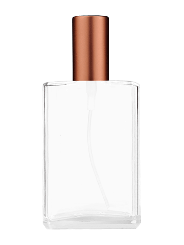 Elegant design 100 ml, 3 1/2oz  clear glass bottle  with matte copper spray pump.