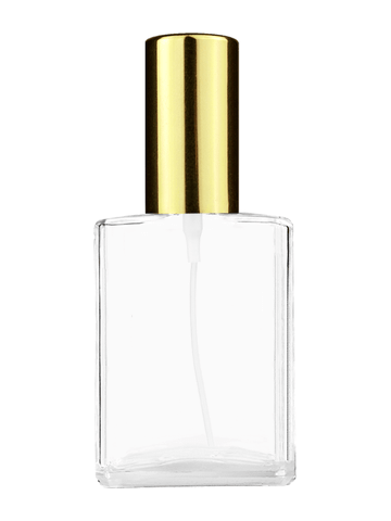 Elegant design 15ml, 1/2oz Clear glass bottle with shiny gold spray.