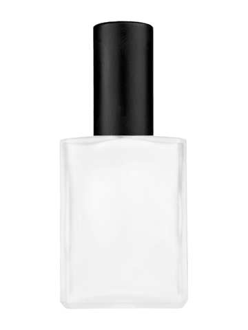 Elegant design 15ml, 1/2oz frosted glass bottle with matte black spray.