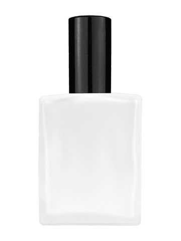 Elegant design 60 ml, 2oz frosted glass bottle with shiny black lotion pump.