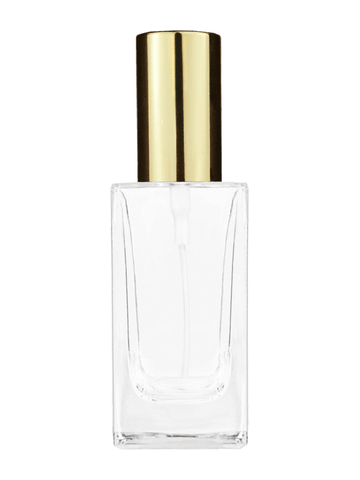 Empire design 50 ml, 1.7oz  clear glass bottle  with shiny gold spray pump.