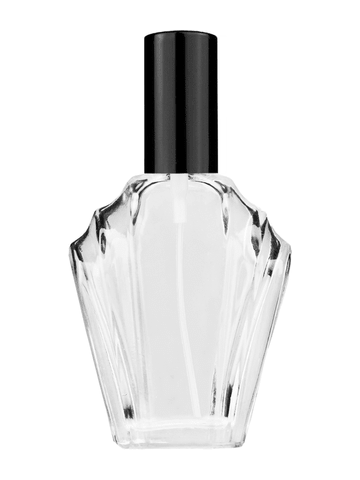 Flair design 15ml, 1/2oz Clear glass bottle with shiny black spray.