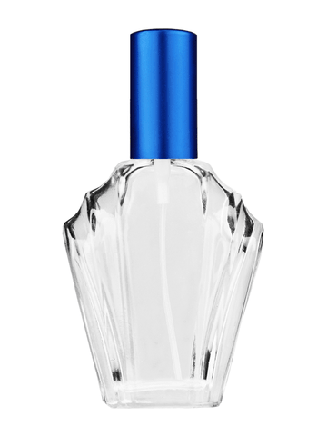 Flair design 15ml, 1/2oz Clear glass bottle with matte blue spray.