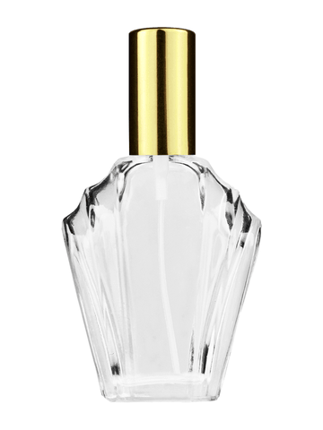 Flair design 15ml, 1/2oz Clear glass bottle with shiny gold spray.