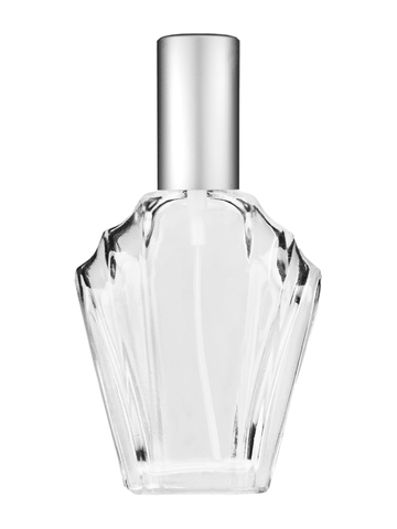 Flair design 15ml, 1/2oz Clear glass bottle with matte silver spray.