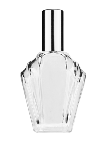 Flair design 15ml, 1/2oz Clear glass bottle with shiny silver spray.