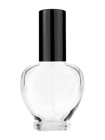 Queen design 10ml, 1/3oz Clear glass bottle with shiny black spray.