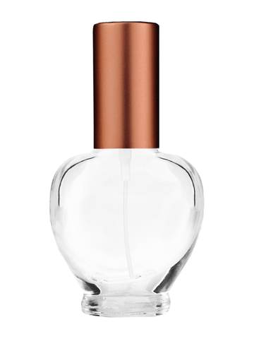 Queen design 10ml, 1/3oz Clear glass bottle with matte copper spray.
