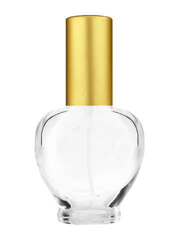 Queen design 10ml, 1/3oz Clear glass bottle with matte gold spray.
