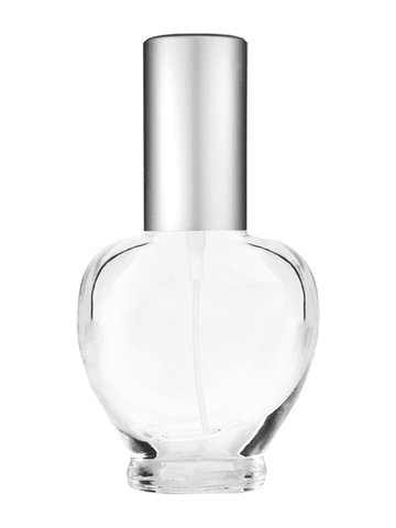 Queen design 10ml, 1/3oz Clear glass bottle with matte silver spray.