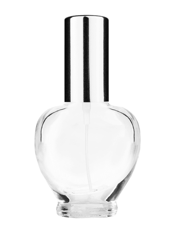 Queen design 10ml, 1/3oz Clear glass bottle with shiny silver spray.
