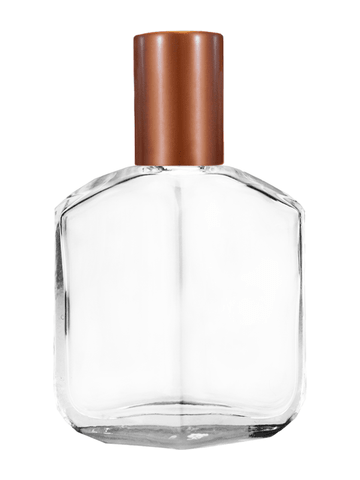 Royal design 13ml, 1/2oz Clear glass bottle with plastic roller ball plug and matte copper cap.