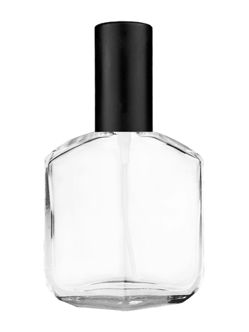 Royal design 13ml, 1/2oz Clear glass bottle with matte black spray.
