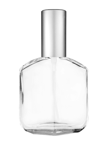 Royal design 13ml, 1/2oz Clear glass bottle with matte silver spray.