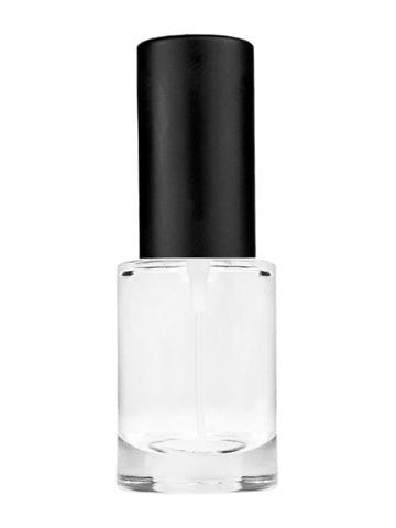 Tulip design 6ml, 1/5oz Clear glass bottle with matte black spray.