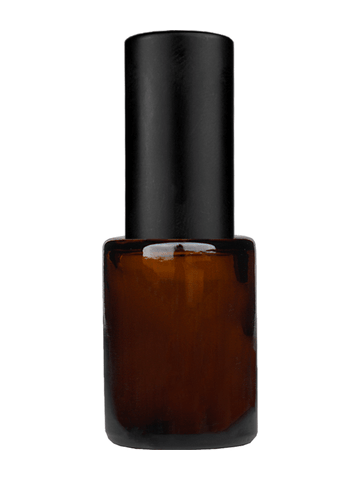 Tulip design 5ml, 1/6 oz Amber glass bottle with matte black spray.