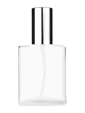 Elegant design 60 ml, 2oz  clear glass bottle  with shiny silver lotion pump.