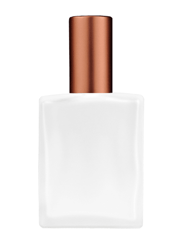 Elegant design 60 ml, 2oz frosted glass bottle with matte copper lotion pump.