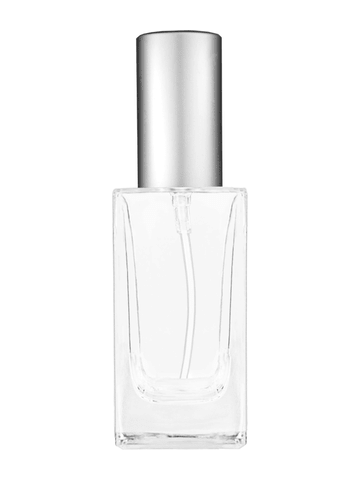 Empire design 50 ml, 1.7oz  clear glass bottle  with matte silver lotion pump.