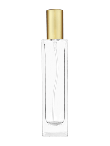 Sleek design 100 ml, 3 1/2oz  clear glass bottle  with matte gold lotion pump.