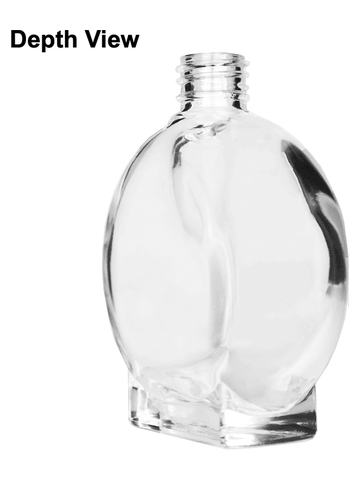 Circle design 50 ml, 1.7oz  clear glass bottle  with lavender vintage style bulb sprayer with shiny silver collar cap.