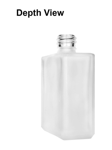 Elegant design 30 ml, clear glass bottle with sprayer and matte silver cap.