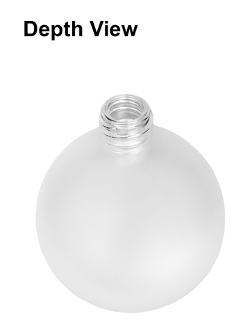 Round design 128 ml, 4.33oz frosted glass bottle with ivory vintage style bulb sprayer with shiny silver collar cap.