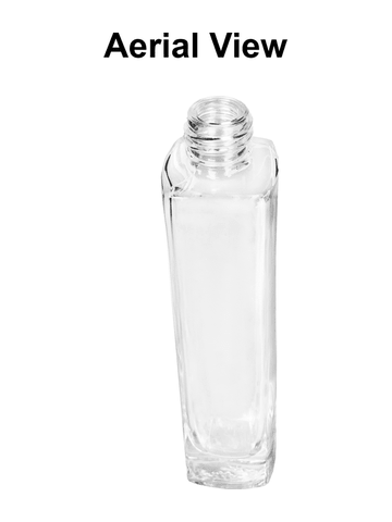 Slim design 100 ml, 3 1/2oz  clear glass bottle  with lavender vintage style bulb sprayer with shiny silver collar cap.