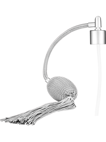 Matte Silver Antique or Vintage style bulb sprayer with tassel. Thread Size 18-415
