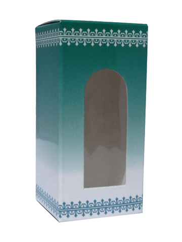 Green Shade design folding carton box with window. Size 1.5\x 1.5