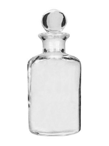 Apothecary style 280ml clear glass bottle with glass stopper.